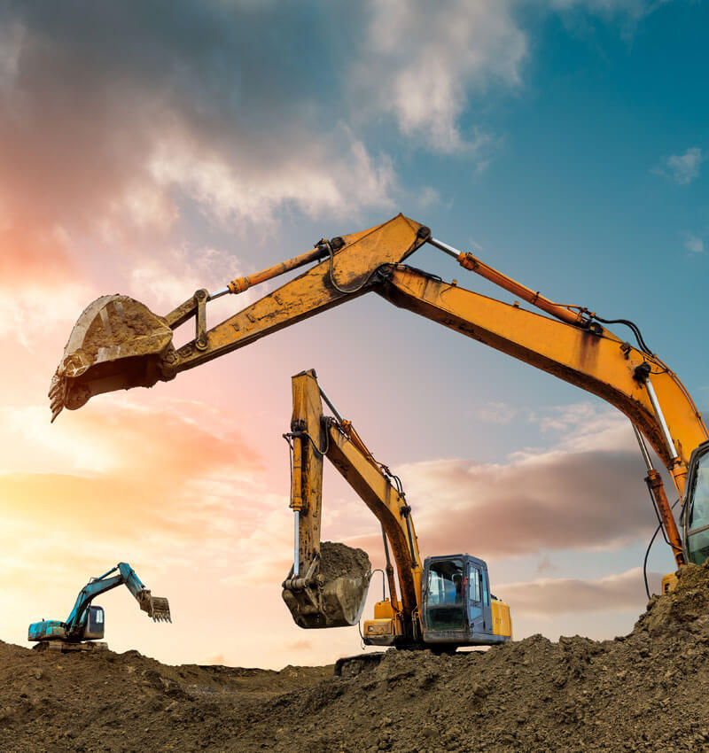 Excavators Sunset